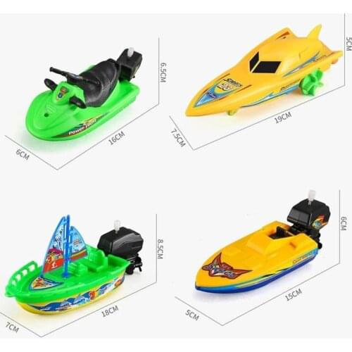 1pc Speedboat Clockwork Toys Childrens Toys Floating On Water Classic Clockwork Toys Winter Shower Children Bath Toys Boy Toys