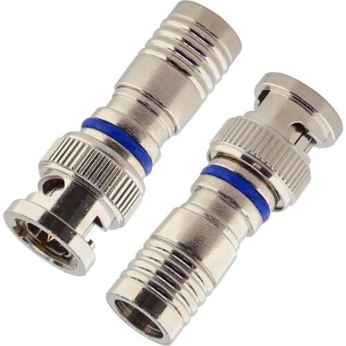 10 pcs CCTV Male BNC Compression/Twist-on Connector RG59 RG6 Coax Cable Adapter Male BNC Connectors for CCTV, SDI, HD-SDI