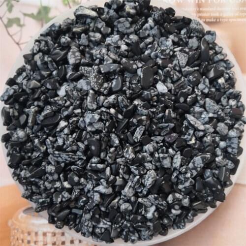 100g 5mm-7mm Snowflake Obsidian Gravel Natural And Mineral Stones Rough Runes Chakra Witchcraft Supplies Aquarium Decoration