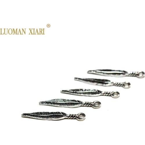 Wholesale 20/50 PCS Winding Leaf Zinc Alloy Charms DIY Fashion Pendant Bracelet Necklace Earrings For Jewelry Making 5*29mm