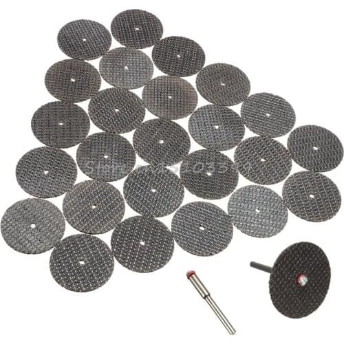 25Pcs 32mm Resin Cutting Wheel Discs Kit Set + 1 Mandrel For Dremel Rotary Tool G08 Whosale&DropShip