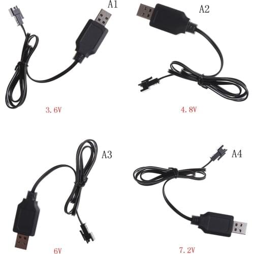 3.6V 4.8V 6V 7.2V Black USB Charger Adapter Cable Universal For Sky Viper Drone Helicopter