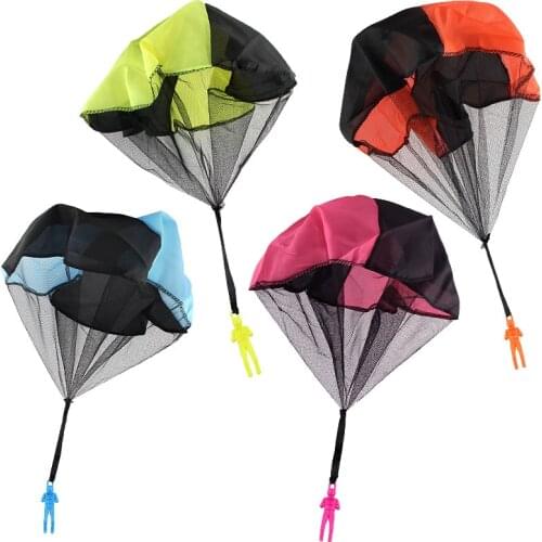 4Set Kids Hand Throwing Parachute Toy Figure Soldier Outdoor Fun Sports Play Game