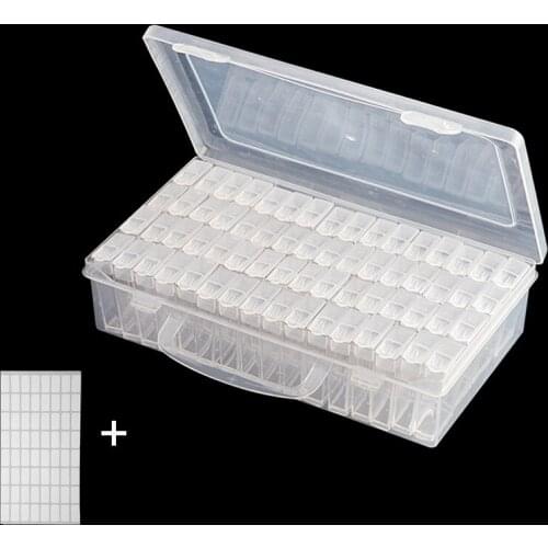 64pcs Diamond Painting Tools Accessories Beads Container Rhinestone Diamond Embroidery Stone Storage Convenience Box