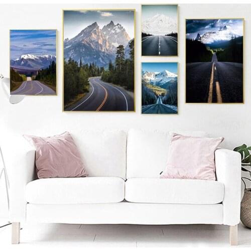 Diamond Painting Road Mountain Peak Photograph Poster Wall Art Scenery Diamond Embroidery Fresh Home Decor Dormitory Picture
