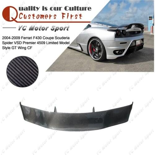 Car Accessories Carbon Fiber VSD Premier 4509 Limited Model Style GT Wing Fit For 2004-2009 F430 Rear Spoiler Wing