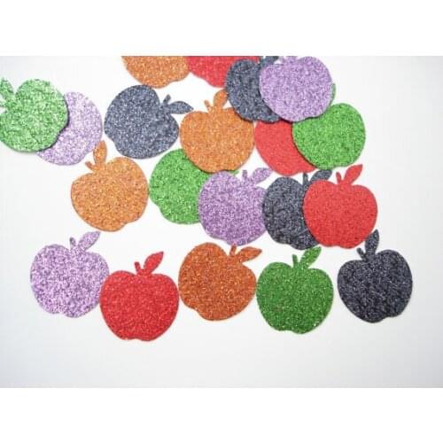 Glittered Halloween Apple paper scrapbooking Wedding scatter bridal shower baby birthday Table Table decor scrapbook favors