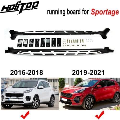 Hot for KIA new Sportage Side steps running board side bar 2016-2020 .upgraded model,add bright strip,luxuious different design