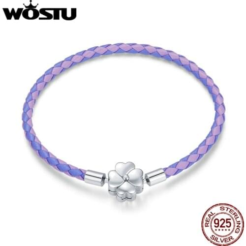 Wostu Lucky Bracelet 100% 925 Sterling Silver Bangle For Women Original Fine Jewelry Making Gift FIB214
