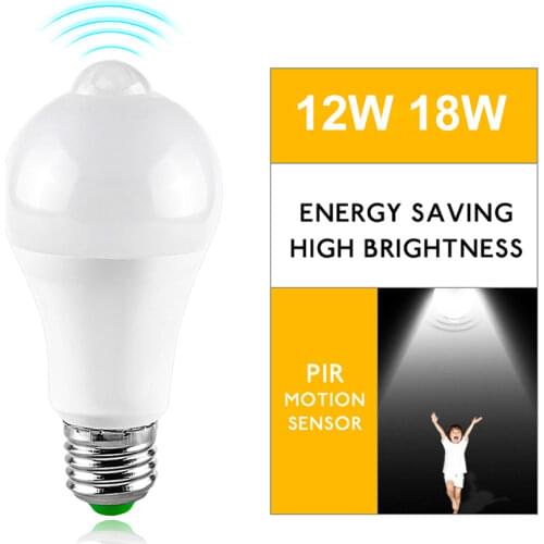 E27 B22 PIR Wireless Motion Sensor Emergency Lights 12W 18W Human Motion Activated On Off LED Wall Lamp For Aisle Garage Stairs