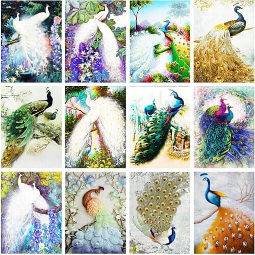 Evershine Diamond Embroidery Peacock Full Square Rhinestone Mosaic Diamond Painting Animals Cross Stitch Kit Home Decor