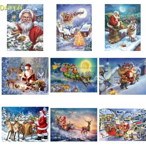 Full Round Diamond painting Cross stitch Reindeer carriage DIY 3D Diamond mosaic Snow Full Square Diamond embroidery Santa bird
