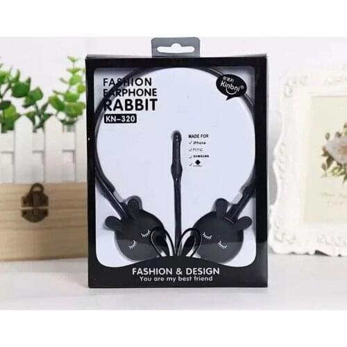 KN-320 Cute Rabbit Headphones Cartoon Subwoofer Music Remote Control With Mic Headset Give The Best Gift For Kids Girls