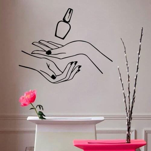 Beauty Salon Nail Salon Wall Stickers For Girls Room Decoration Vinyl Art Bedroom Decoration Mural Decals Wall Stickers