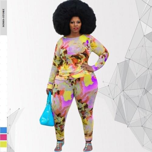Summer Women Two Piece Set Long Sleeve Crop Top and Pants Set Plus Size Casual Tracksuit Women Biker Sets Wholesale Dropshipping