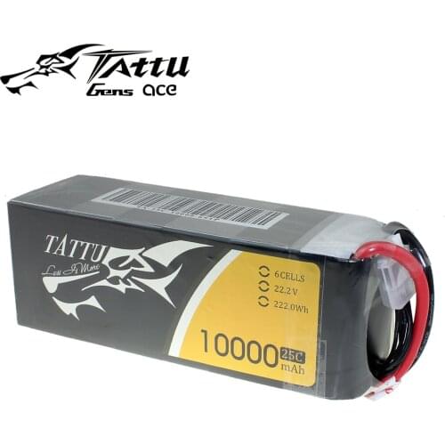 TATTU 6S Lipo Battery 10000mAh 22.2V 25C with XT90 Plug for RC Drone