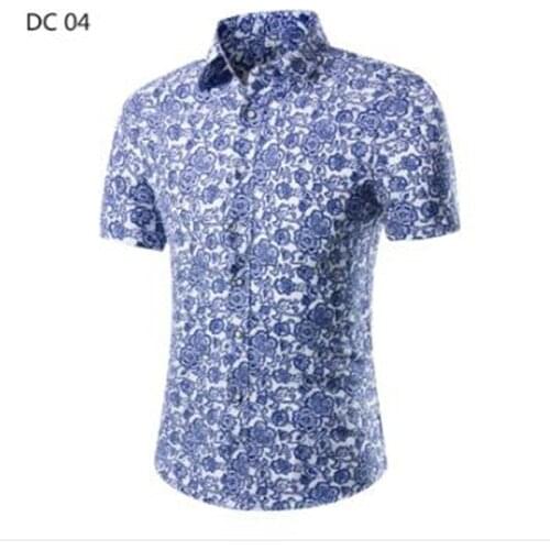 Men Shirts New Summer Style Printing Beach Hawaiian Shirt Mens Casual Short Sleeve Floral Shirt Chemise Homme Asia Size M-3XL