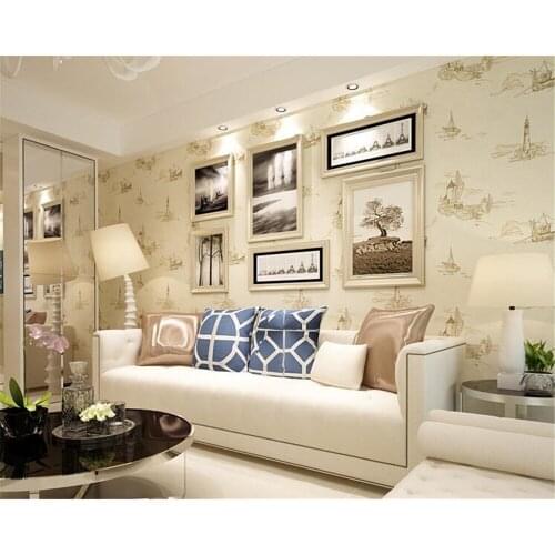 Beibehang papel de parede The Mediterranean lovely cartoon childrens room is a non woven wallpaper wall with dark blue wall