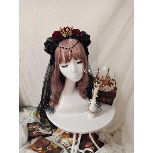 Origional Lolita Crown Horn KC Rose Headdress Small Things Accessories Send Veil