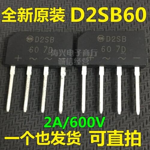 Original New 10PCS/lot Flat Bridge Rectifier D2SBA60 D2SB 2A 600V DIP4 Display rectifier bridge