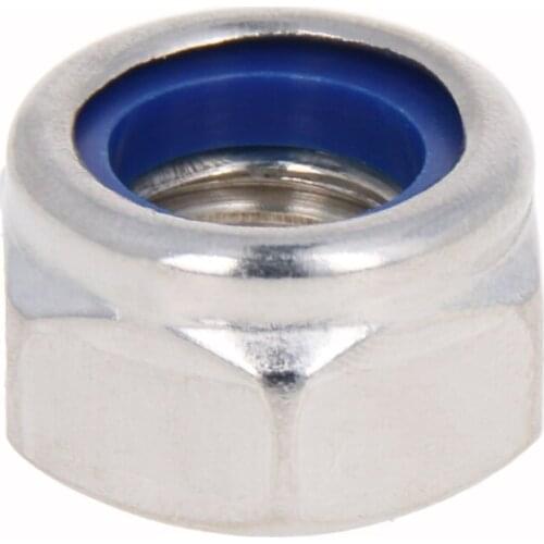 Mromax M12/M14/M16 Thread 304/316 Stainless Steel Nylon Insert Lock Nuts -Locking Hex Nuts Home Improvement Accessories Tools