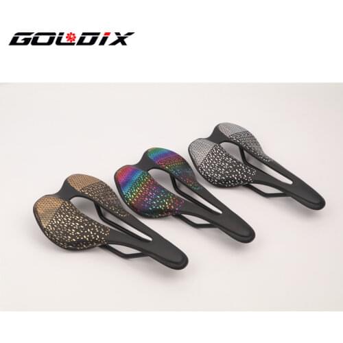 GOLDIX mountain road bike saddle ultra-light polycarbonate fiber hollow breathable racing seat bag bicycle seat road bike saddle