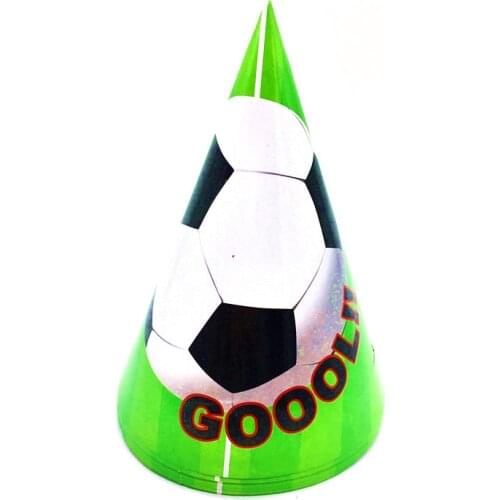 World Cup Theme Soccer Green Birthday Party hat Decorations Party Supplies Disposable Tableware Decor Supplies hat 6pcs