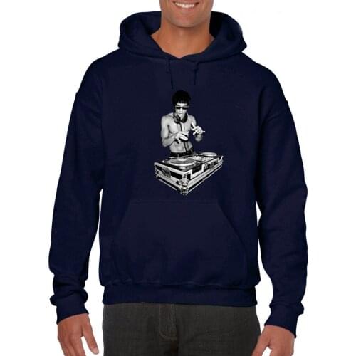 Bruce Lee Dj Unisex Hoodies. Funny Tony Stark Movie Fans Kung Fu Summer Fashion Letter Printed Cotton Custom Sweatshirt