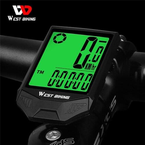 WEST BIKING 2.36 Inch Waterproof Bicycle Computer Wireless LED Bike Cycling Odometer Speedometer Bike Computer With Backlight