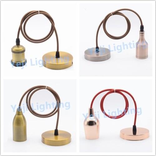 Vintage ceiling rose canopy with cable wire cord set retro Edison aluminum E27 socket lamp holder lamp base iron metal fittings