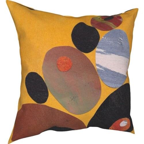 Pebbles On Yellow Artwork Pillowcase Printed Polyester Cushion Cover Decor Pillow Case Cover Home Drop Shipping 40*40cm