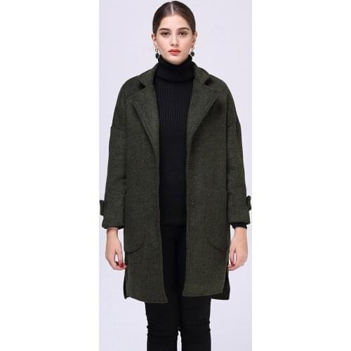 Abrigo Full Sashes Square Collar Mujer Rushed Sobretudo Winter Coat 2019 New Loose High-end Temperament Woman Long Fund Fashion