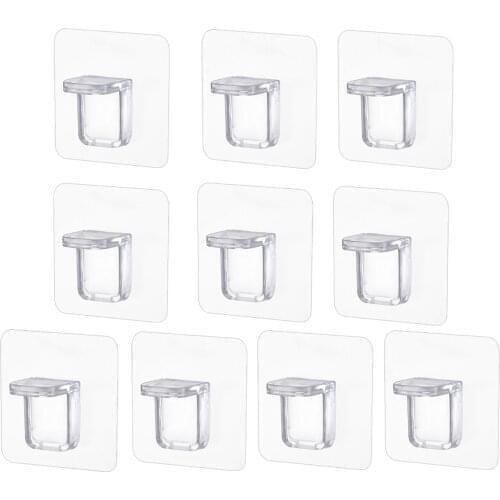 10 Pcs Upgrade ABS Shelf Holder Plastic Shelf Support Clips Self Adhesive Pegs Closet Cabinet Shelf Bracket
