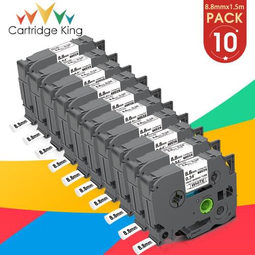 10pk 5.8/8.8/11.7mm HSe221 HSe231 HSe211 Heat Shrink Tube Label HSE 221 Compatible for Brother PT E800W P750WVP P900 Label Maker