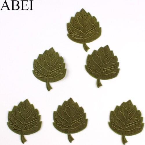 10pcs Embroidery Green Leaf Patches Iron On Clothing Stickers DIY Fabric Appliques For Jeans Backpack Coats Hats Shoes Decors