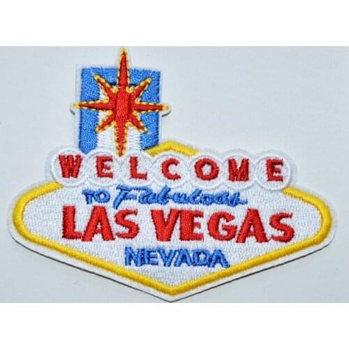 Welcome to Fabulous Las Vegas Embroidered Iron on Patch Applique (Size is about 10.1 * 8.8 cm)