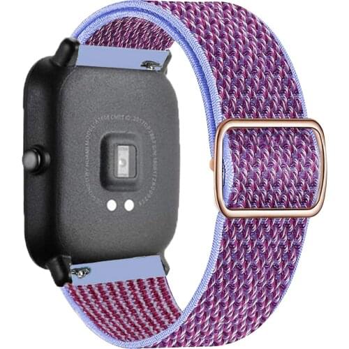 20mm/22mm Nylon Loop band For Amazfit GTS/2/2e/GTS2 Mini/GTR 42mm/47mm/GTR2/2e S/U Adjustable Elastic Bracelet Amazfit bip strap