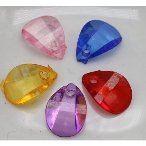 200 Mixed Color Transparent Acrylic Flower Petal Pendants 13X9mm