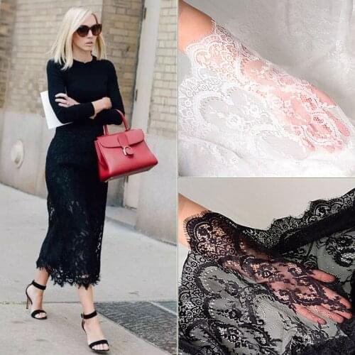 3M/Lot France Eyelash Lace Fabrics 150CM DIY Craft Wedding Dress Veil Curtain Clothing Decoration