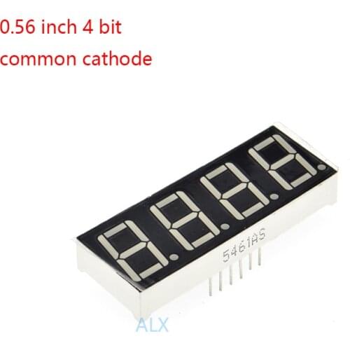 5PCS 0.56inch 7 Segment 4bit Red Digital Tube Common Cathode CC LED Digit Display 0.5inch 0.56 inch 0.56'' 0.56in.four 4 bit