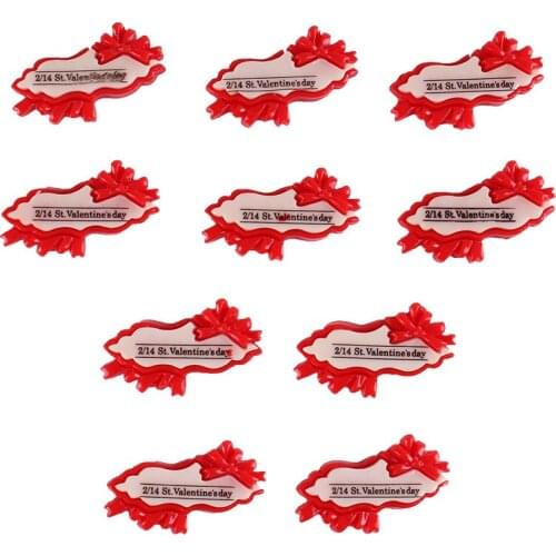 50pcs St.Valentines Day Resin Scrapbooking Hair Bow Clip Center Crafts Embellishment Charms Cabachons