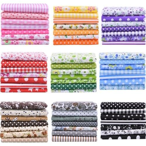 7pcs 50*50cm Assorted Floral Cotton Fabric Printed Cloth Sewing Quilting Fabrics For Patchwork Needlework DIY Handmade Material
