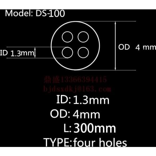 99.5%Al2O3 High Thermal Corundum Tube OD4.0*ID1.3mm/Round Four-Bore Alumina Tube/Insulating Ceramics For Thermocouples Sensors