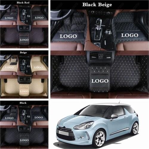 Car Floor Mats Foot Mat for Citroen DS DS3 DS4 DS5 DS6 DS7 DS4S DS5LS Non-slip Custom Leather Car Accessories Auto Carpet Cover
