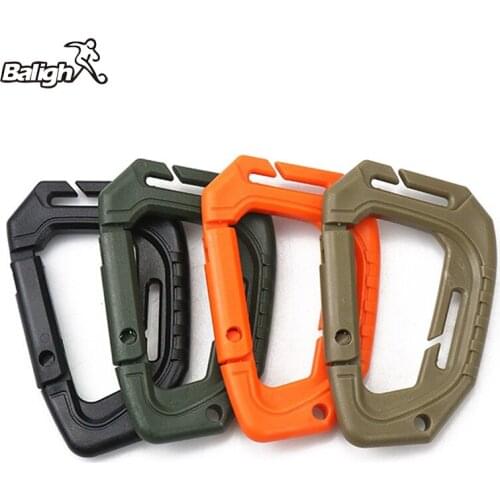 Balight 5Pcs D-type Plastic Steel Tactical Molle Quick Hook Hanging Buckle Clip Outdoor Camping Backpack EDC Tool Accessories