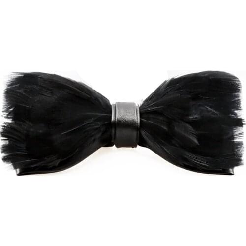 Free Shipping New male fashion man mens Original business dress bow tie black feather high-end collar flower groom evening