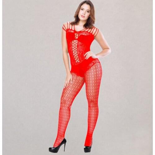 Open Crotch Tight Fishnet Bodystocking Crotchless Bodysuit Sexy Lingerie Women Bodysuit Hollow Out Mesh Fishnet Teddies Catsuit