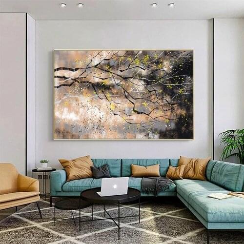 Large Hand Painted Abstract Painting On Canvas Landscape Wall Picture Modern Abstract Art Home Living Room Decoration Unframed