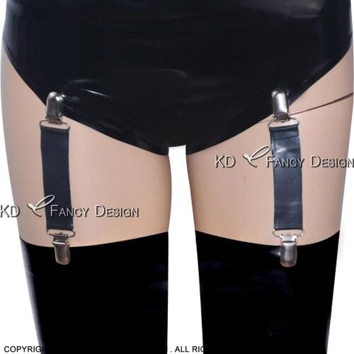 Black Sexy Rubber Latex Garters SEX-0025 15CM Length 4PCS In One Set