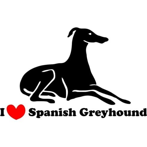 CK3101# I love Spanish greyhound reflective funny car sticker vinyl decal silver/black car auto stickers for bumper rear window